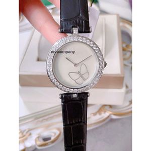 Kvinnor Fashion Watch Luxury Cleefly Causal Designer Van Quartz New Women's Belt Diamond Thin Waterproof Charms Butterfly Montre de Luxe 4 R6FU