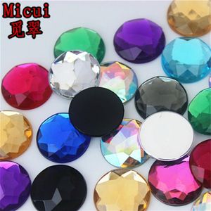 Micui 50pcs 20mm جولة بلورات أكريليك راينستون راين غراء فلاتس على الأحجار الكريمة Strass Crystal Stone ملابس الفستان Craft ZZ751278O