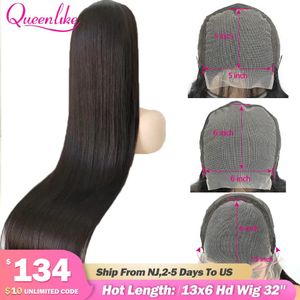 36 34 32 5x5 6x6 Hd Closure Wig 42 40 30 inch Long 13x6 360 Straight Glueless Human Hair Lace Frontal Wigs For Women 231024