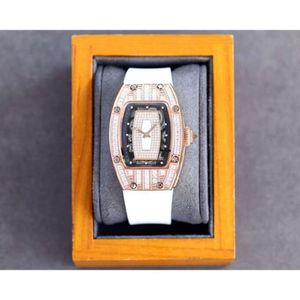 환상적인 디자이너 여성 Richa Watches Ladies RM007 Sapphire Mirror Wrisrtwatche C8N7 고품질 기계식 운동 Uhren 고무 스트랩 Montre Ice Out Luxe