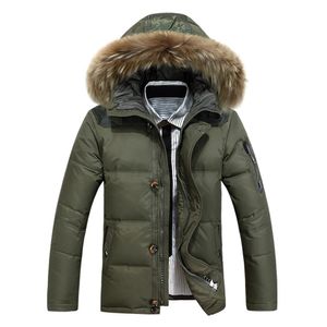 Men's Down Parkas Men Down Coats Winter Fashion Fur Collar Hooded Puffer Jacket Men Coat Military Windproof Multi-Pocket Outdoor Casual Men Jacket 231024