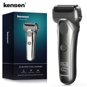 Lame di rasoio Kensen Rasoio elettrico per uomo Lama flottante 3D Lavabile Type-C USB Ricaricabile Barba Rasoio Trimmer Macchina per Barbiere 231025