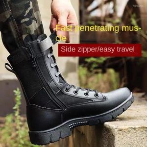 Boots Summer Men Working Breathable Army For Female Rubber Sole Combat Shoes Man Motorcycle Women