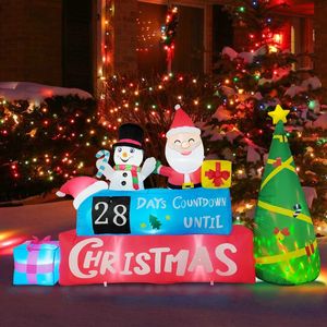 Altri articoli per feste per eventi Natale Babbo Natale gonfiabile LED Growwing Riding Orso polare Scuotendo la testa Bambola gonfiabile Giardino esterno Decorazioni natalizie 2024 231025