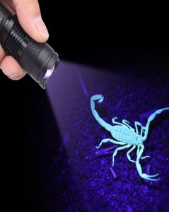 395 нм Voilet Фиолетовый УФ-вспышка Флуоресцентный детектор ювелирных изделий для денег Черный свет фонарик мини-светодиодный фиолетовый фиолетовый свет фонарик la7041494