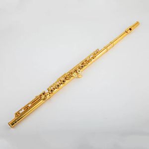 USA Powell PS705 Flute Professional Cupronickel Otwarcie C Key 17 Hole Flute 18K Gold Planed Instrumenty muzyczne z skrzynią 00