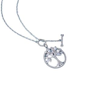 Collana Swarovski Edizione da donna di alta qualità Collana con albero della vita splendente Collana con colletto da donna con albero della pace in cristallo Swarovski