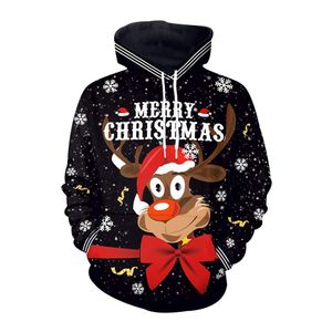 Anpassade hoodies tröjor Santa Claus Dwarf Hoodie Christmas Hooded tröja 3D Digital Printing Women's Loose Casual tröja