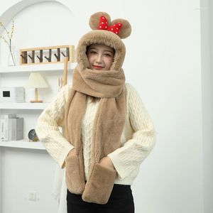 Beanies Beanie/Skull Caps Parent-Child Plush Scarf One-Piece Hat Outdoor Ladies Wind and Cold Cycling Children's Princess Warm Lei Feng