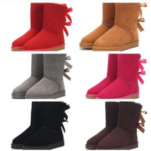 Mulheres botas de neve macio e confortável pele de carneiro manter quente bota u5815 u5825 sapatos estilo laço curto lindo presente