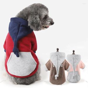 Dog Apparel Clothes Winter Pet Costume Fashion Long Tail Cap Puppy Hoodies Sweater Warm Fleece For Cats Red