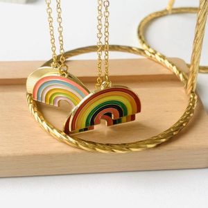 Cartoon Stripe Rainbow Bookmarks Metal Clip Chain Pendant Mark Creative Book Portable Stationery