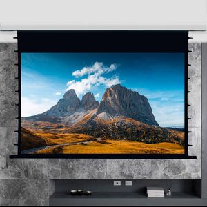 150-calowy czarny diament obsydian długi rzut alr motoryzowany ekran projektora In-sufit zagłębiony ekran do kina domowego 3D UHD 8K