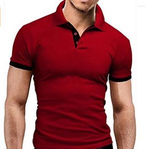 Men's T Shirts Summer Business Polo Shirt Solid Short Sleeve Casual Pullover Splice T-shirt Mens