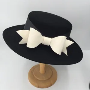 Berretti invernali di lusso neri bianchi cappelli Fedora in lana per le donne moda formale matrimonio decorare uomo berretto Panama feltro jazz