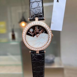 Titta på Van Designer Causal Fashion Luxury Cleefly Women Quartz New Women's Diamond Inlaid Minimalist Montre de Luxe Jixd Hx97