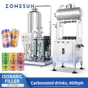 Zonesun kolsyrade drycker fyllningsmaskin aluminium kan fylla soda fyllning isobarisk fyllningsutrustning mottryck zs-cf4a