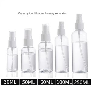 Butelka perfum 20/30/50pcs Przezroczysty plastikowy atomizer perfum pusta butelka sprayu mgły 30/50/60/100 ml toksyczne butelki do napełniania butelki 231024