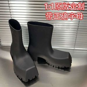 women boots rubber rain boots high boots high heels red waterproof electric boots women's shoes ankle boots balencaga 1O1KL