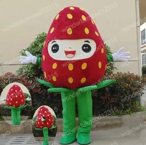 2024 desempenho vermelho morango mascote trajes carnaval presentes halloween unisex adultos fantasia jogos roupa férias ao ar livre publicidade outfit terno