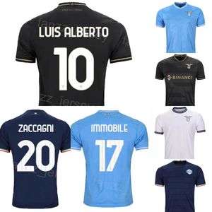 2023 2024 Club Team FC Soccer Lazio Jersey 7 Felipe Anderson 10 Luis Alberto 17 Ciro Immobile 94 Ivan Provedel 19 Valentin Castellanos Football Shirt Kits Black Blue