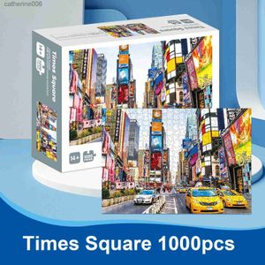 Quebra-cabeças 1000pcs New York Times Square Puzzle Creative Paper Decoração Presente Cidade Padrão Crianças Descompressão Inteligência ToysL231025