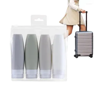 Bottiglie di stoccaggio Set di bottiglie da viaggio in silicone per articoli da toeletta approvati TSA Lozione cosmetica riutilizzabile conica per balsamo Shampo