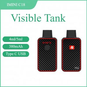 OEM ODM Support C18 4.0ml 5.0ml 380mAh Ceramic Coil Adjustable Voltage 2.7V 3.1V 3.6V Black Empty Oil Vaporizer Visible Tank D8 Vape Pen In Stock with Factory Direct Sales