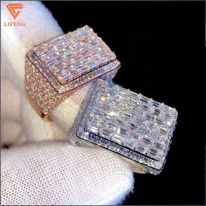 Custom Fashion Jewelry b Initial Rings Letter Vvs Moissanite Mens Rings Hand Setting Diamond 925 Silver Hiphop Championship Ring