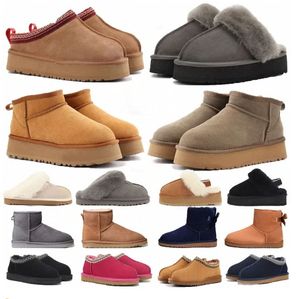 Tasman Slippers Australie Boot Designer Classic Mini Tazz Slipper女性冬のスノーブートプラットフォームファーシープスキンブーティー