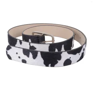 Cintos de vaca pu cinto leopardo impressão calças femininas cintura falsa pele cintura vacas padrão cinto homens mulheres decoração