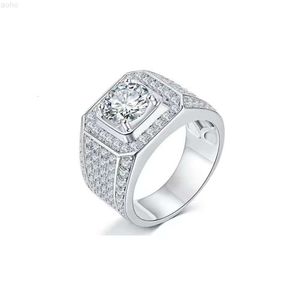 2023 moda homem jóias 925 prata esterlina anéis masculinos def vvs 5ct diamante luxo moissanite hip hop anel