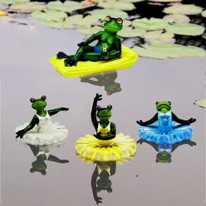 Garden Decorations Resin Floating Frogs Statue Creative Frog Sculpture Outdoor Garden Pond Decorative Home Fish Tank Garden Decor Desk Ornament 231025