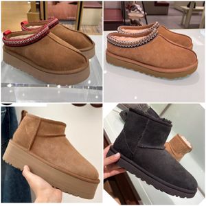 Botas de desenhista Mulheres Neve Bota de Inverno Austrália UG Tasman Chinelos Plataforma Ultra Mini Botas Pele Tornozelo Austrália Sapatos de Lã Tazz Couro Casual Fora 10A