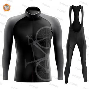 Cykeltröja sätter Winter Thermal Fleece Set Kläder Mens Sport Riding Bike Mtb Clothing Bib Pants Warm Ropa Ciclismo 231024