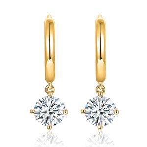 Charming Men Women Earrings Passed Diamond Test 5mm Round Mossanite Earrings Hooks Nice Gift for Friend