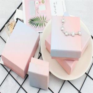New ins Fashion Pink Blue Gradient Jewelry Packing Box Ring Necklace Bracelet Receiving Gift Multi-purpose Packing Box WL665204s