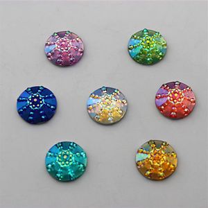 150st 14mm AB Color Crystal Harts Round Rhinestones Flatback Beads Stone Scrapbooking Crafts Smycken Tillbehör ZZ13357J