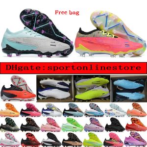 Send With Bag Soccer Boots Phantom GX Elite FG Ghost Low Version Football Cleats Mens Soft Leather Comfortable Natural Lawn Trainers Football Shoes Sze US 6.5-12