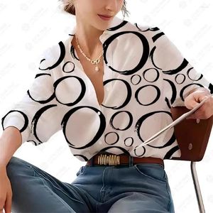 Kvinnor BLOUSES 2023 Fashion Shirts Casual Spring and Autumn Long Sleeve Temperament Shirt Loose Fit fastland China Middle Age