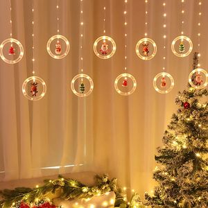 Decorações de Natal Decoração Luzes String Room LED Elemento Colorido Pingente Globo Faixa de Gelo 231025