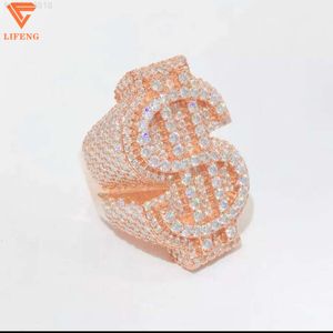 Lifeng Jewelry Custom Classic Mossanite Rings Luxury Mens Moissante Ring Iced Out 925 Sliver Hip Hop Dollar Mossanite Ring Men