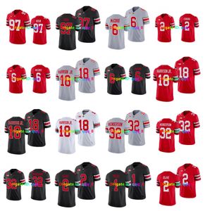 OSU Ohio State Buckeyes Fußballtrikot NCAA College 2 Emeka Egbuka 97 Joey Bosa 6 Kyle McCord 18 Marvin Harrison Jr. 32 TreVeyon Henderson Fields Chris Olave Größe S-XXXL