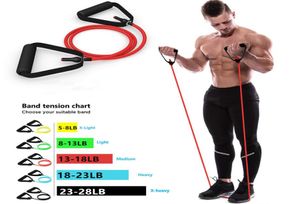 5 Levels Resistance Bands with Handles Yoga Pu Rope Elastic Fitness Exercise Tube Band for Home Workouts Strength Training1103170