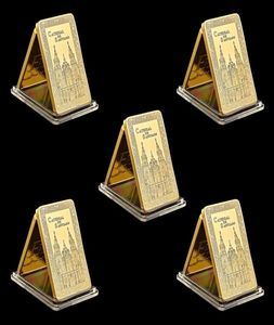 5 PCS Espanha Santiago Catedral Christian Bullion Craft Banhado A Ouro Lembrança Moedas Comemorativas Para Collection2202775