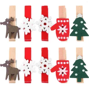 Frames 125 Pcs Home Decor Xmas Clothespins Mini Small Po Clip Memo Clips Decorative Christmas Wooden