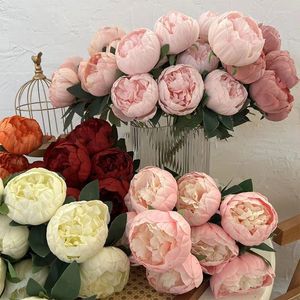 Fiori decorativi YOMDID Simulazione 10 mazzi di peonie filate al centro per la casa, soggiorno, tavolo da pranzo, decorazione di nozze, fiori artificiali finti