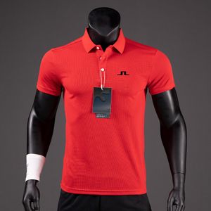 Męskie polo letnie koszule golfowe mężczyźni swobodny koszulki polo krótkie rękawy lato oddychanie szybkie suche j Lindeberg golf golf t -shirt 23 350