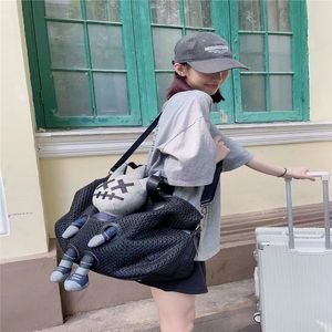 Moda feminina bolsa de ombro de náilon casual grande capacidade sacola de bagagem de curta distância bolsa de viagem masculina crossbody sacos de boneca