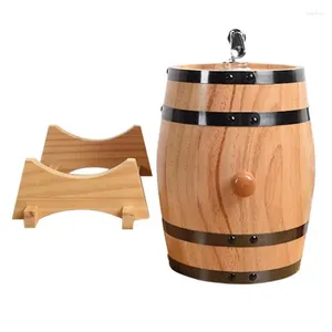 Mini Oak Barrel 1L Wine Wood Keg Whisky Dispenser för hembryggade cocktails Rum Bourbontequila